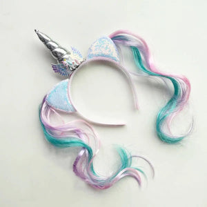 Unicorn Birthday Girl Headband Baby Shower Party Cute Kids Hair Hoop