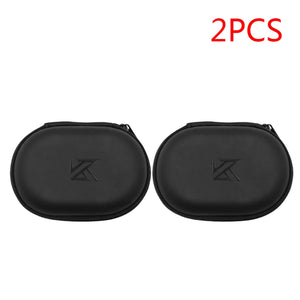 1-20PCS KZ Earphones Oval Storage Bag Wired Headphones PU Zipper