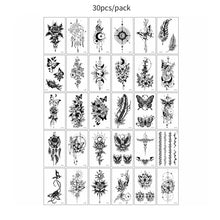 30pcs Temporary Tattoos for Children Unicorn Mermaid Car Fruit Cartoon