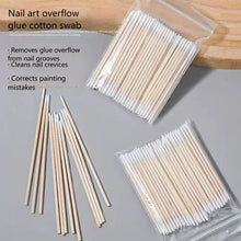 100/300/500 Nails Wooden Tip Cotton Stick Buds Disposable Ultra-Detail