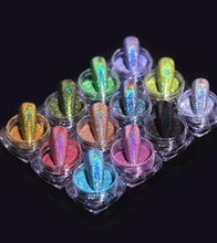12Jars/set Holographic Glitter Nail Fine Powder 0.05mm Super Shinying