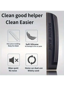 1pc Non-Scratch Wiper, Soft Silicone Handy Squeegee, Car Glass Window