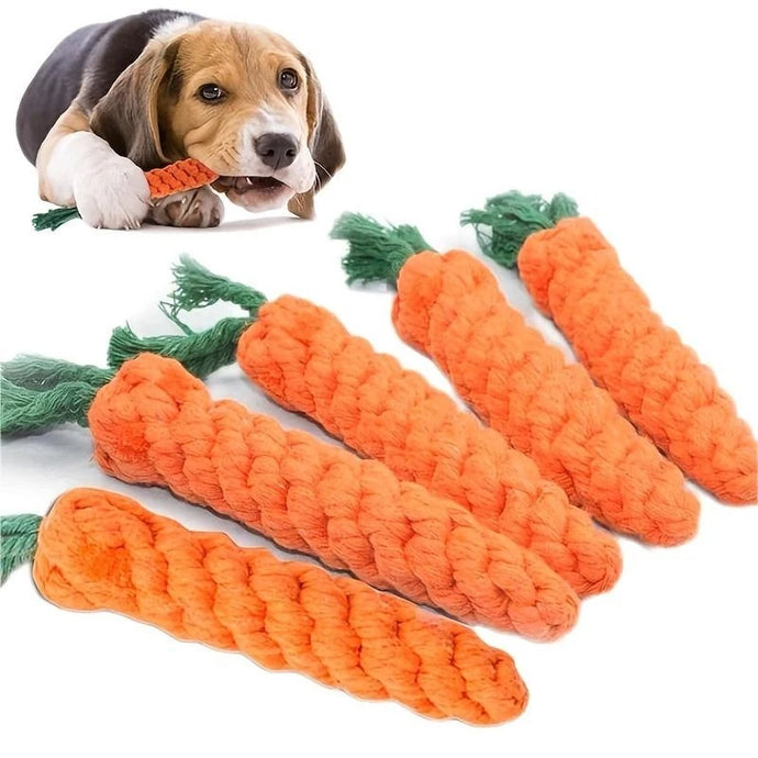 1pc Pet Knot Toy for Dog and Cat Carrot Shape Dog Chew Toys Cotton