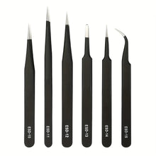 6-Piece ESD Anti-Static Tweezers Set, Precision Stainless Steel Tools