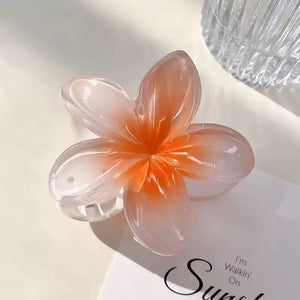 8cm Boho Gradient Large Flower Acrylic Hair Clip for Women Sweet Hair