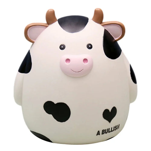 1PC Cute Cow Piggy Bank Money Plastic Coin For Attracting Money Jar