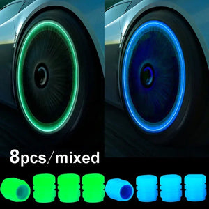 1-20PCS Luminous Car Tire Valve Cap Fluorescent Night Glowing Decor