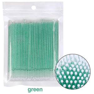 100Pcs Eyelash Cleaning Brush Lash Extension Micro Cotton Swab