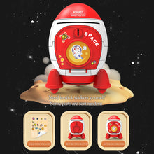 Piggy Bank Toys, Rocket Spacecraft Large Capacity Key Unlocking Puzzle