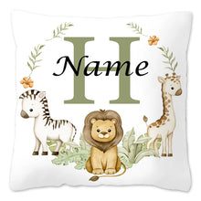 Animal with Name Pillow Case Personalized Pillow Dust Cover Bedroom Kids Wild Party Decoration Pillowcase Birthday Children Gift