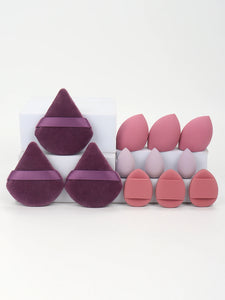 12-Piece All-Purpose Makeup Sponge Set, Made of 3 Loose Powder Puffs,