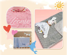Personalized Newborn Baby Blanket with Name Custom Stroller Sleeping Dolls Animal Security Towel Gift Set for Baby Shower Gifts