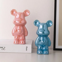 Ceramic Cartoon Teddy Bear Figurine Love Bear Ornament Living Room