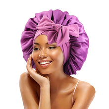 New Satin Solid Sleeping Hat With Stretchy Tie Band Elastic For Women