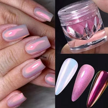 1 box Moonlight Mirror Nail Powder Silver Fine Glitter Metallic Effect