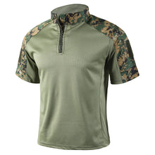 Summer Men's Outdoor Tactical Frog Suit Short Sleeve Camouflage Training Combat Shirt Breathable Tops Lightweight Fast Drying
