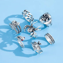 2023 Gothic Skeleton Unisex Ring Set Punk Grunge Butterfly Frog Woman