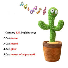 1pc Dancing Cactus Toy,Repeat Talking ,Song Speaker Wriggle Dancing