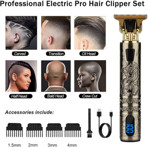 T9 LCD Electric Hairdresser Oil Shaving Head Electric Pusher Carving