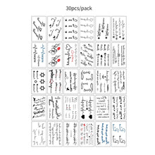 30pcs Temporary Tattoos for Children Unicorn Mermaid Car Fruit Cartoon