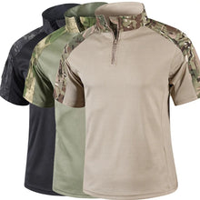 Summer Men's Outdoor Tactical Frog Suit Short Sleeve Camouflage Training Combat Shirt Breathable Tops Lightweight Fast Drying