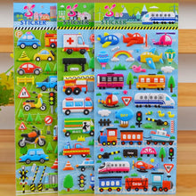 6 Sheets 3D Bubble Sticker Car Truck Plane Traffic Waterproof Cartoon