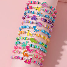 12Pcs/set Unicorn Cat Flower Charm Elastic Handmade Beaded Bracelets