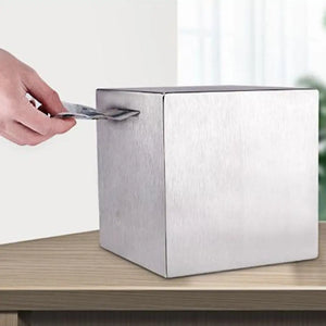 New Stainless Steel Piggy Bank Only In, No Export Banknotes