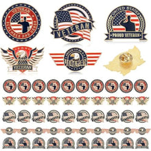 Tondiamo Veteran Pins Bulk US Patriotic Military Lapel Pin 5 Style Army Veteran Badge for Military Gift Favor
