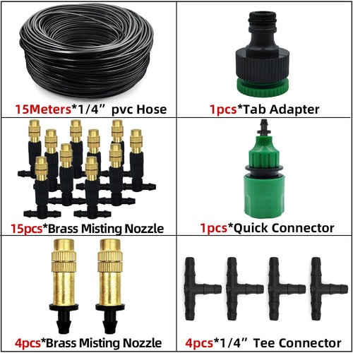 15M-30M Outdoor Misting Cooling System Garden Irrigation Watering