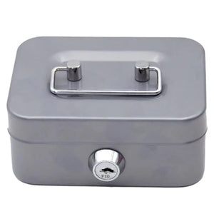 Lockable Money Safe Box with Key Metal Cash Box Portable Piggy Bank