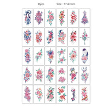 30pcs Temporary Tattoos for Children Unicorn Mermaid Car Fruit Cartoon