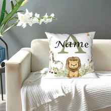 Animal with Name Pillow Case Personalized Pillow Dust Cover Bedroom Kids Wild Party Decoration Pillowcase Birthday Children Gift