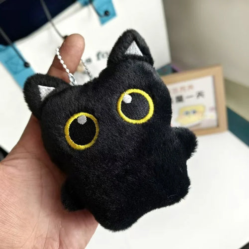 10cm Cute Black Cat plush toy Doll Small Pendant Cuddly Pillow Cushion