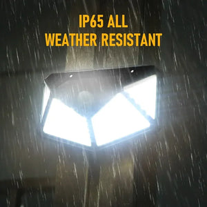 100 LED Solar Wall Lamp All Sides Luminous Motion Sensor Human
