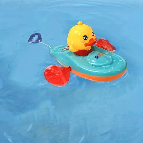 1 Pc Little Yellow Duck Kayak Toy Swimming Pool Bathroom Toy 1 Pc