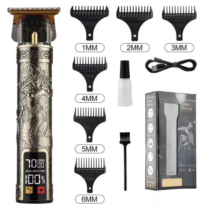 T9 LCD Electric Hairdresser Oil Shaving Head Electric Pusher Carving