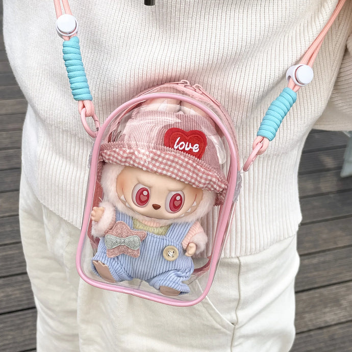 Doll Protect Case For Labubu Sitting Party 15cm Plush Cotton Doll