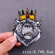 Animal Embroidered Patches For Clothing Hip Hop Patch Iron On Patches On Clothes Punk Embroidery Patch Hook Loop Stickers Badges