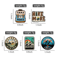 Hiking Outdoor Enamel Pins Take Hike Backpack Hike More Brooches Nature Mountain Badges Adventure Traveler Jewelry Gifts