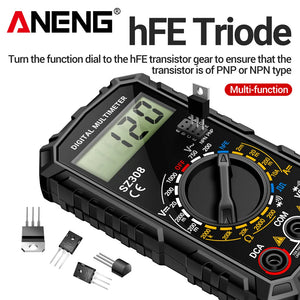 ANENG SZ308 Square Wave Digital Tester 1999 Counts HFE Triode Buzzer