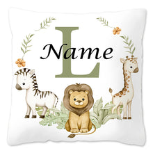 Animal with Name Pillow Case Personalized Pillow Dust Cover Bedroom Kids Wild Party Decoration Pillowcase Birthday Children Gift
