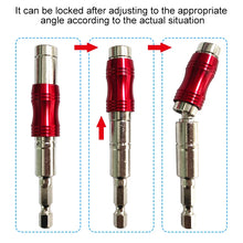 1PC Red Curved Hexagonal Handle Directional Extension Rod Magnetic