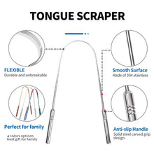 3 Colors Stainless Steel Tongue Scraper U-shaped Metal Fresh Breath