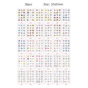 30pcs Temporary Tattoos for Children Unicorn Mermaid Car Fruit Cartoon