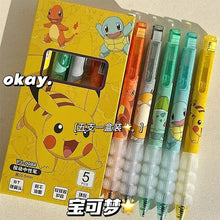 5pcs Pokemon Pikachu Gel Pen Cute Anime Cartoon Charmander Squirtle