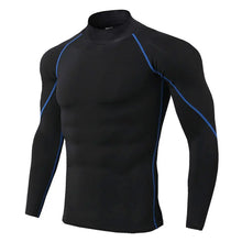 Men Bodybuilding Sport T-shirt Quick Dry Running Shirt Long Sleeve
