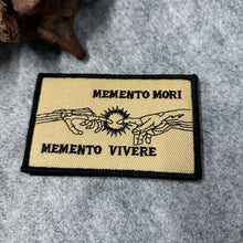 Memento Mori Tactical Patch Memento Vivere Embroidery Patches for Backpack Hook&Loop Armband Military Morale Badge Hat Stickers