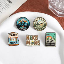 Hiking Outdoor Enamel Pins Take Hike Backpack Hike More Brooches Nature Mountain Badges Adventure Traveler Jewelry Gifts