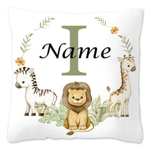 Animal with Name Pillow Case Personalized Pillow Dust Cover Bedroom Kids Wild Party Decoration Pillowcase Birthday Children Gift